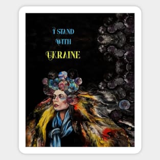 Ukrainian Flower Crown - I Stand With Ukraine Sticker